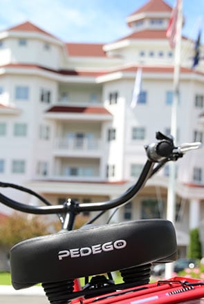 Red Pedego electric bike, Inn at Bay Harbor