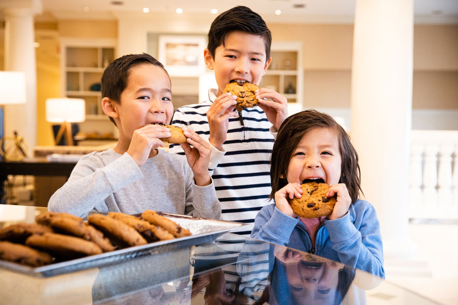 Young guests enjoy Friday night cookies