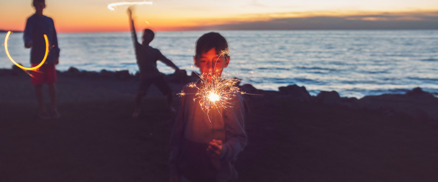 Sparklers on Lake Michigan